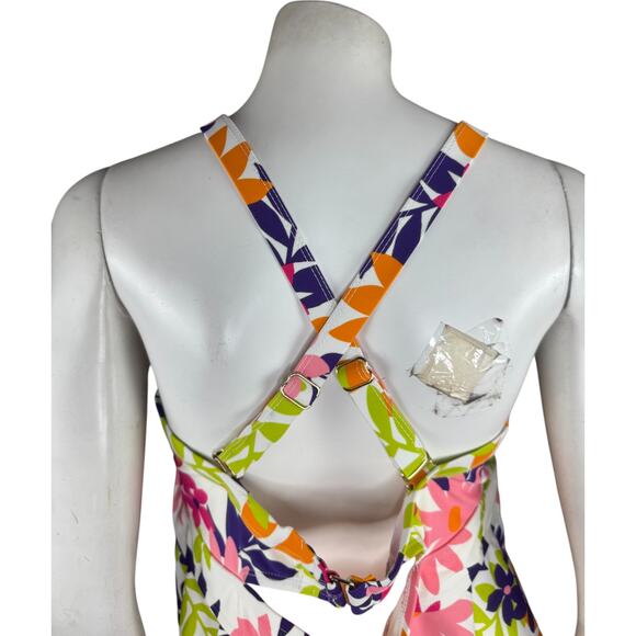 Terra & Sky 1X Tankini Top Swimwear Floral Molded Cup Underwire NWT Plus Size - Picture 5 of 14